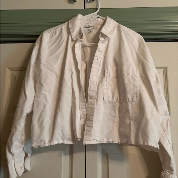 Madewell Tops - Madewell White Cropped boxy Button-Up shirt
